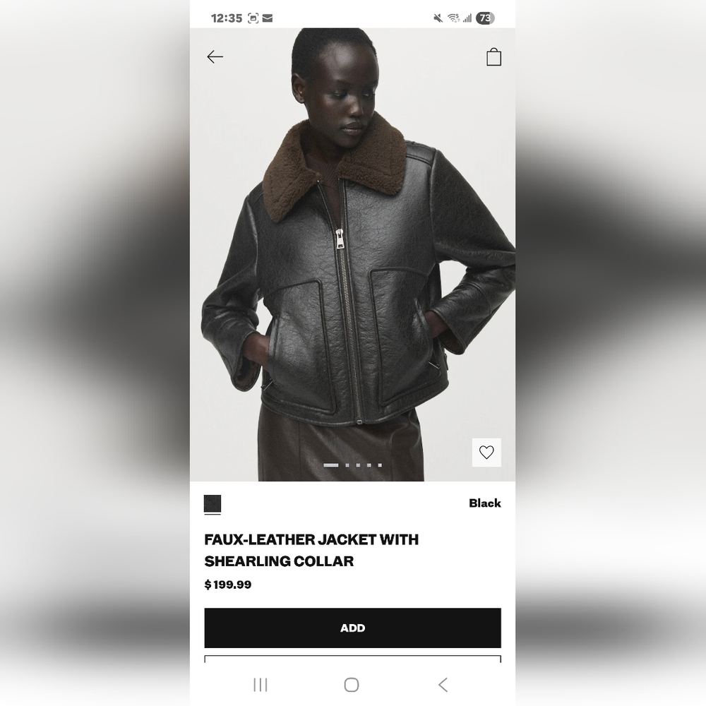 Leather-Effect Shearling Lining Jacket Fall - Picture 16 of 16